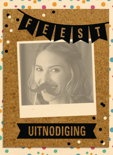 vrolijke confetti kaart met een slinger