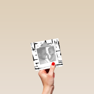 fotokaart vierkant zwart wit blanco polaroid