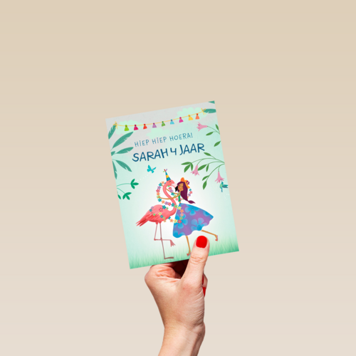 hiep hiep hoera met de flamingo