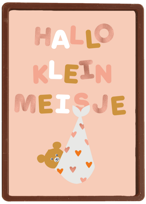 Hallo klein meisje Beertje in knapzak