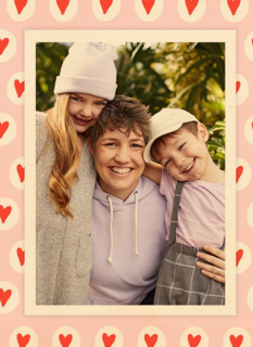 fotokaart roze met hartjes