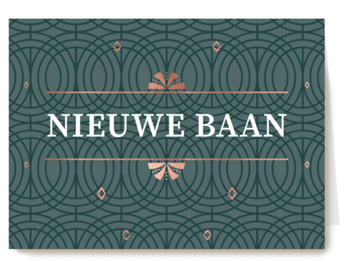 nieuwe baan kaart stijlvol
