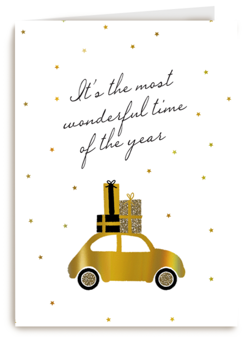 kerstkaart auto it is the most wonderful time of the year
