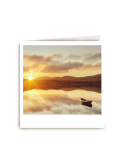 Blanco kaart Reizen Meer met bootje Polaroid