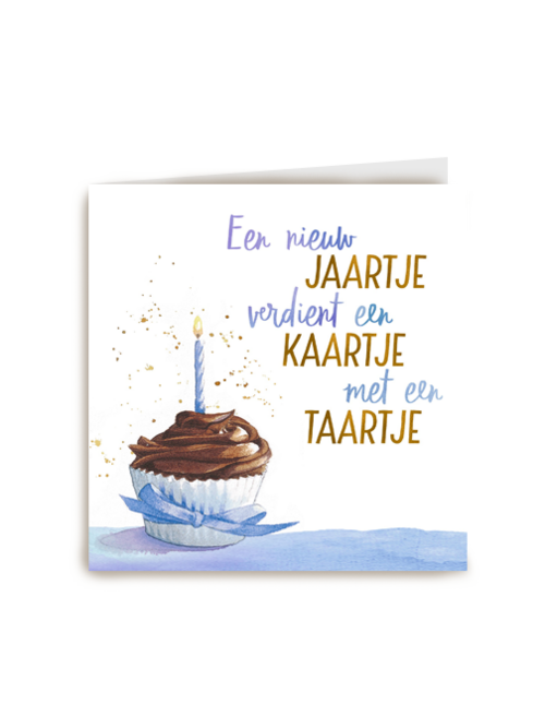 een nieuw jaartje met kaartje en taartje