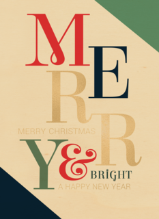 Merry Christmas Bright New Year Modern