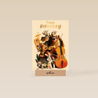 Folio verjaardagskaart dieren orkest