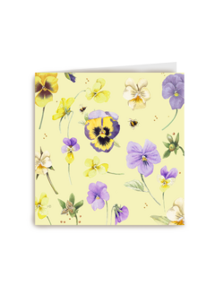 Kaart flowers by Marjolein Bastin Geel viooltjes paars