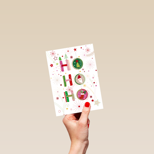 Kerstkaart klassiek ho ho ho Turnowsky