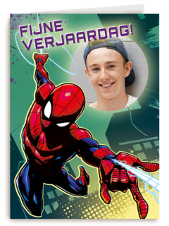 Fotokaart verjaardag Spiderman