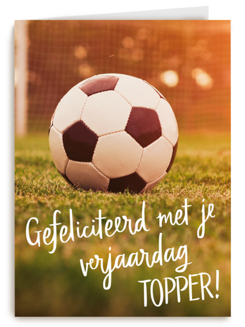 Verjaardagskaart voetbal topper