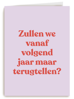 verjaardagskaart vrouw man grappig terugtellen