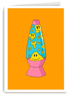 Vrolijke lavalamp gevuld met smileys