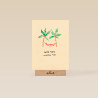 Niks moet niksen mag hangmat met 2 palmbomen