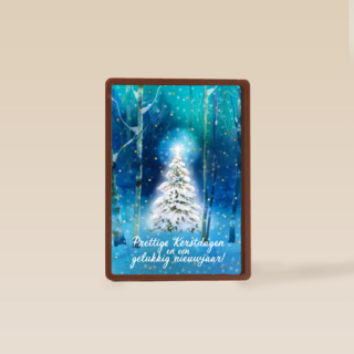 Kerstkaart zakelijk Kerstboom in het bos