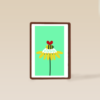 Zomaar kaartje bloem met bij