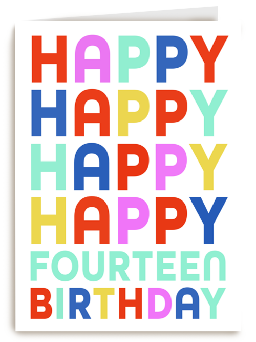 happy fourteenth birthday with these colours
