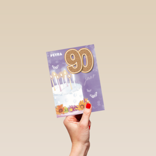 verjaardag leeftijden taart met kaarsjes 90