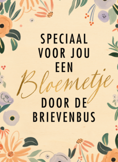 kaart klassiek een bloemetje door de brievenbus