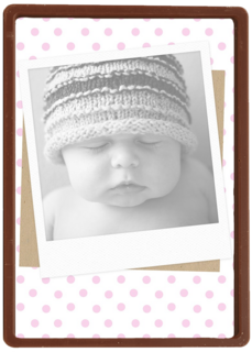 fotokaart staand roze stippen