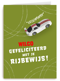 Rijbewijs kaart gefeliciteerd met naam