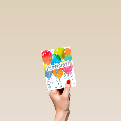proficiat met ballonnen en confetti