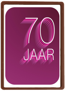 Verjaardagskaart 70 jaar karmijn