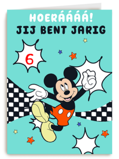 verjaardag kaart mickey mouse hoeraaaa jij bent jarig