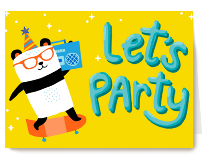 Verjaardagskaart lets party