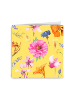 Kaart flowers by Marjolein Bastin Blanco geel bloemen