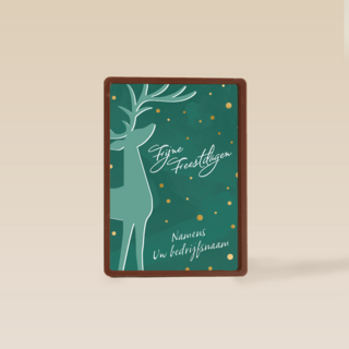 kerstkaart met rendier op groene achtergrond