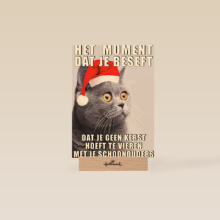 Kerstkaart Grappig Geen kerst met je schoonouders