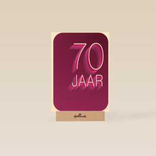 Verjaardagskaart 70 jaar karmijn