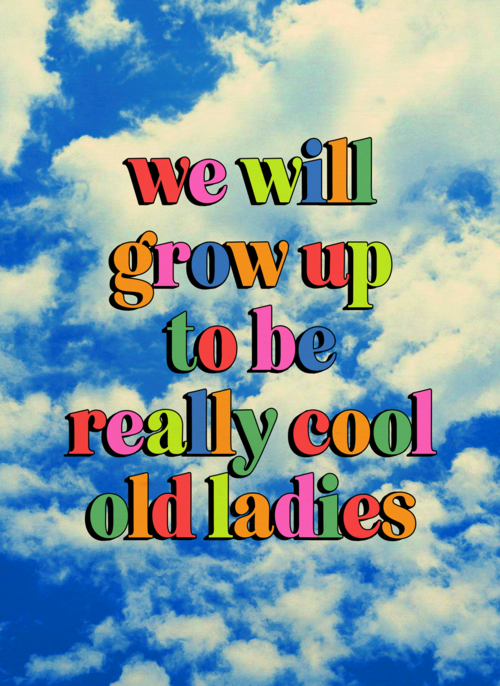 Verjaardagskaart really cool old ladies