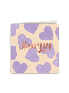 Sorry hartjes lila beige