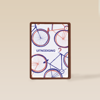 uitnodiging met fietsen