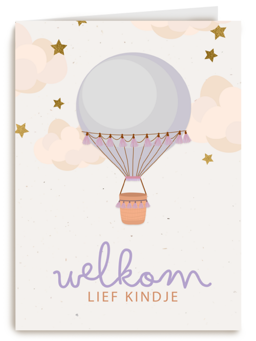 Adoptie felicitatiekaart luchtballon