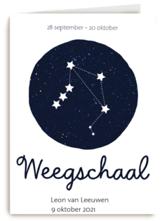 sterrenbeeld kaart weegschaal aanpasbare tekst