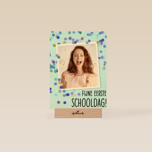 fijne eerste schooldag fotokaart