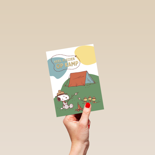 Snoopy kaart op kamp