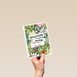 verjaardagskaart met jungle voor een tante