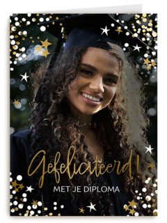 Geslaagd Gefeliciteerd Sparkle Fotokaart