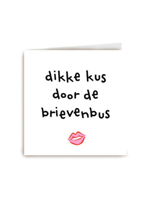 Liefdeskaart Dikke kus door de brievenbus Corona coronavirus griep ziek hart onder de riem powervrouw