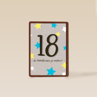 Verjaardagskaart 18 de wereld aan je voeten