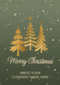 Kerstkaart zakelijk Gouden kerstbomen Aanpasbare tekst