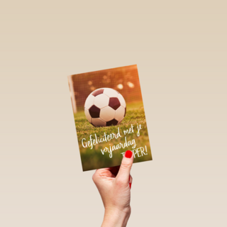 Verjaardagskaart voetbal topper