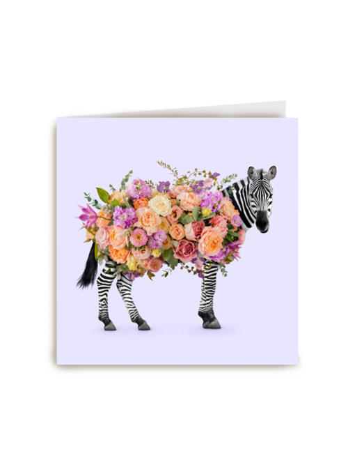 Moederdagkaart Zebra bloemen Paul Fuentes
