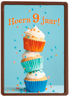 Hoera 9 Jaar cupcakes