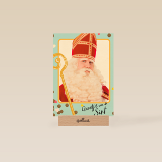 Sinterklaaskaart Groetjes van de Sint blauw kader