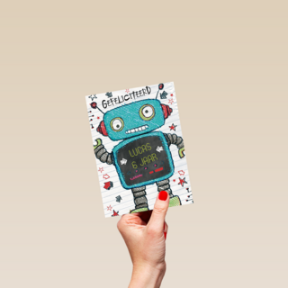 hoera gefeliciteerd robot